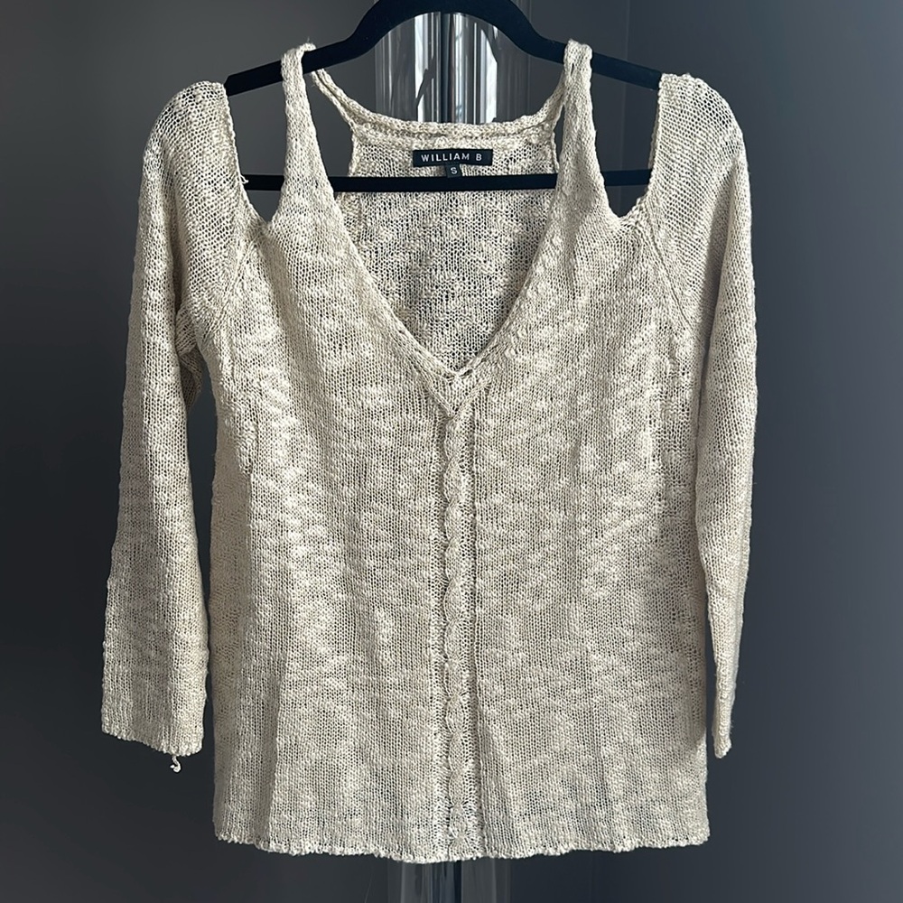 William B Cold Shoulder Sweater - S